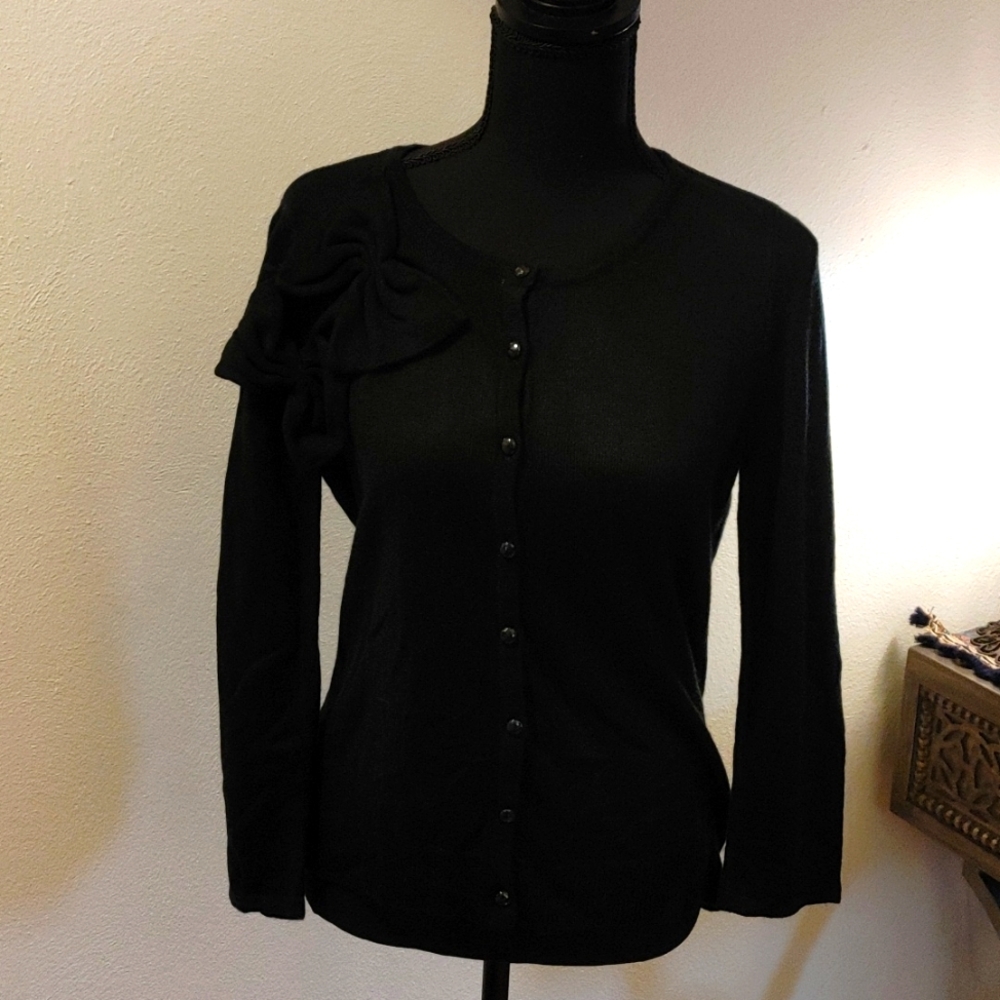 Apostrophe Black bow detail cardigan